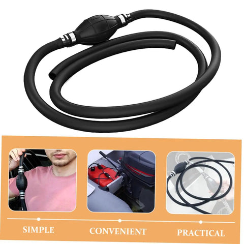 Durable Transfer Hose Pump Siphon Kit For Cars And Equipment, Quick Hand Pump For Gasoline, Fuel And Oil, Easy Liquid Transfer, Optimizes Flow And Makes Siphoning A Breeze, black hose kit