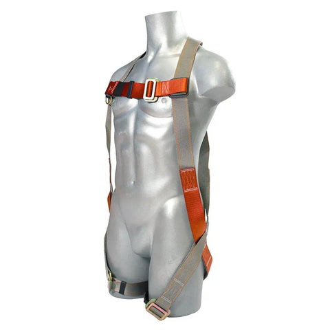 Fall Protection Full Body Harness Kit With 6 Ft Lanyard And Internal Shock Absorber For Industrial Roof Construction on mannequin