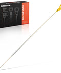 Engine Oil Dipstick Measuring Rod for 5.0L and 5.7L Chevy GMC Cadillac, stainless steel, yellow handle, packaging shown.
