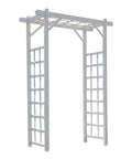 Vinyl Garden Arbor Archway For Outdoors, White 57 By 85 Inches With Trellis Sides For Climbing Plants, Easy Setup, Durable PVC Construction