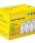 Pro Water Filter Replacement For Standard Pitchers And Dispensers NSF Certified 6 Count 1 Year Supply box