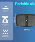 One Inch Thick Anti Fatigue Kitchen And Standing Desk Mat With Massage Ball And Massage Points Non Slip All Day Comfy Floor Mat For Feet Office And Home Black 17 By 28 By 1 Inches, shown with dimensions on blue background.