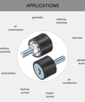 Six Pack M6 Rubber Isolator Mounts With Studs 20x15mm Vibration Absorbers application examples for motors machines equipment