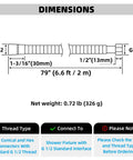 Dimensions of Oil Rubbed Bronze 79 Inch Stainless Steel Handheld Shower Hose Replacement With G One Half Thread