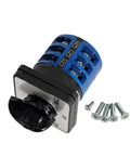 30 Amp Three Power Transfer Switch With Rotary Selector For Shore Power Off Generator Modes Dual Power Source Switch For Safe No Fuss Seamless 120V To 240V Power, blue rotary switch with mounting screws