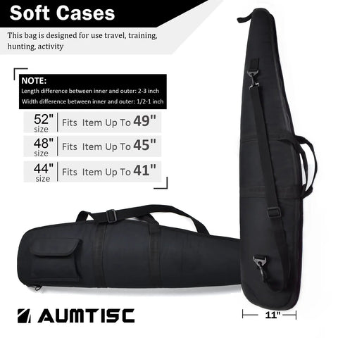 Soft Rifle Case With Adjustable Shoulder Sling And External Pocket Durable 44 Inch Long Gun Case For Shotguns And Scoped Rifles