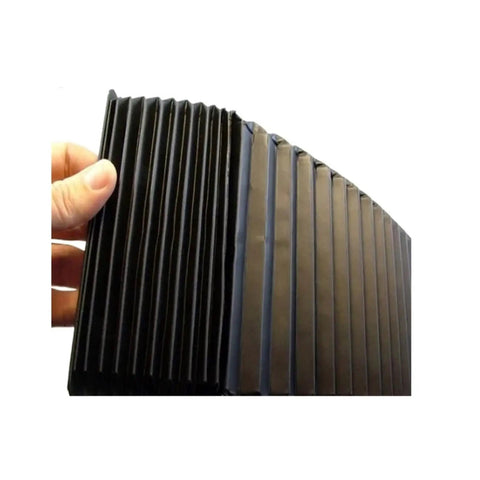Hand holding Bellows Cover For CNC Machines 383mm Wide By 26.5mm High With 180mm Extended Length Flexible Accordion Guard Shield