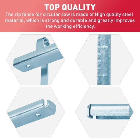 Dead Straight Rip Fence 49-22-2731 Replacement Compatible With Milwaukee M18 Fuel 2731 And 2732 Circular Saws showing steel material and detailed design.