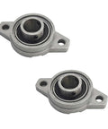 2 Pack KFL000 15mm Pillow Block Flange Bearing Self Aligning Mounted Zinc Aluminum Alloy Bearing for Linear Shaft Support in Machinery, Power Equipment and DIY Projects, two views