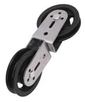 Dual Pulleys for Home Gym Cable Machines with 360 Degree Rotating Steel Pulley Wheel and Quiet Bearing Pull Down Attachment Ideal for DIY Weight Lifting and Cable Training, black steel and nylon
