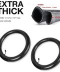 2-Pack 12.5 By 2.25 Inch Scooter Tire Tubes With Angled Valve Stem Built Tough Heavy Duty Inner Tubes For Most 12.5 By 1.75 To 2.25 Inch Bikes And Scooters, Razor Pocket Mod Compatible, Thick Butyl Rubber showing extra thick sidewalls
