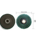 Set of 10 Nylon Fiber Flap Wheel Discs 100mm Diameter for Angle Grinder Polishing Buffing, Abrasive Sanding Disc Green