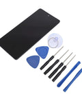 DIY TFT Phone Display Replacement Kit For iPhone 7 With Included Tools For Easy Install Sharp Touchscreen High Brightness Screen Precise Fit And Quick Repair, shown with display and tools on white background.