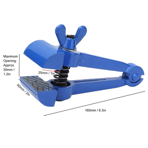 50mm Hand Vise For Machinists And DIYers, Cast Steel Clamp Tool With Locking Jaw And Non Slip Grips, Precise Clamping For Lightweight Workpieces, Great For Maintenance, Milling, And Small Scale Projects, blue hand vise with 50mm jaw and 30mm opening