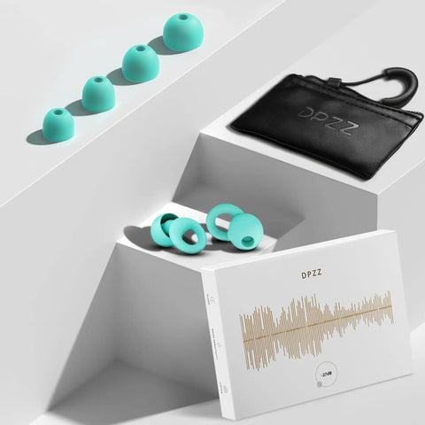 Ultra Comfortable Noise Canceling Earplugs For Sleep And Focus, Flexible Reusable Two Pack, storage pouch and packaging