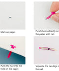 Using 100 Piece Brass Paper Fasteners Set Multicolor Mini Brads For Paper Crafts on paper with step-by-step application guide.