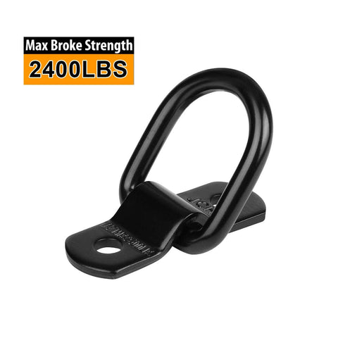 Beefy Heavy Duty D Ring Tie Down Anchors And Hooks For Trailer, Truck Bed, Camper And Pickup - Surface Mount, Enclosed Points, 2400-Pound Capacity Per Ring, Zinc Plated Solid Steel, 10 Pack