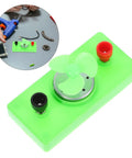 Bright green base of Solar Powered Science Experiment Kit For Kids With Mini Generator Motors Hand Cranked Wind Turbine.