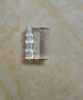 Transparent Folding Hinge Kit 20 Pieces 25x34mm Clear Acrylic Cabinet Closet Hinge Tool on neutral background
