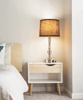 Set of 2 24.8 Inch Modern Table Lamps for Bedroom with Dual USB Charging Ports and 3 Way Dimmable Touch Control Nightstand Lighting in Nickel Finish