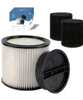 All In One Wet Dry Vacuum Filter Kit 90304 90585 For 5 Gallon And Up Vacuums, Includes 90304 Filter, Two 90585 Foam Sleeves, Lid