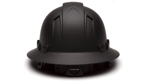 Ridgeline Full Brim Hard Hat With 4 Point Ratchet Suspension, Ventilated ABS Construction In Matte Black Graphite, Lightweight Protective Headgear With Jobsite Ready Adjustable Fit And Replaceable Brow Pad, Suspensions And Headbands