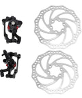 Radical Performance Mechanical Disc Brake Set For Mountain Bikes Front And Rear 160Mm Rotors black calipers and silver rotors