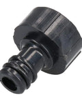 Close-up of Three Quarter Inch BSP Thread Tap Adapter for Garden Hose and Pipe, ABS plastic, quick connect design.