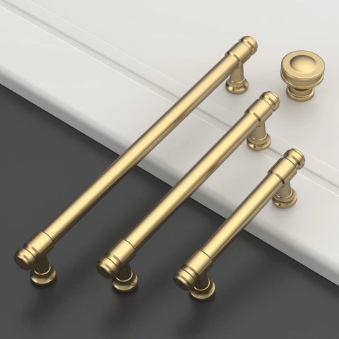 Champagne Bronze Cabinet Pulls 10 Pack Heavy Duty Solid Kitchen Drawer Handles 5 Inch Hole Center 128mm Durable Metal Hardware displayed