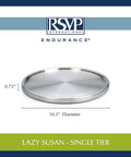 Slick Brushed Stainless Steel Lazy Susan Turntable Is A Game Changer For Pantry And Fridge Storage Smooth Swivel Kitchen Cabinet Spinner 10.5 inches diameter