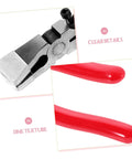 Running Pliers For Glass Cutting With Curved Jaw Grozing Tool For Stained Glass Mosaic Fusion Projects, Pro Grade Debris Free Breaks And Precise Cuts For Colored Glass Materials close-up with red handle