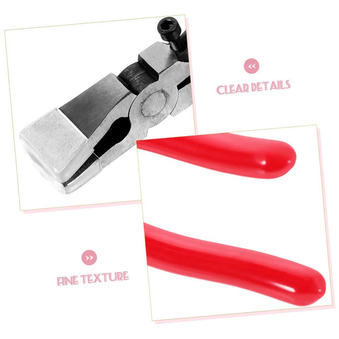 Running Pliers For Glass Cutting With Curved Jaw Grozing Tool For Stained Glass Mosaic Fusion Projects, Pro Grade Debris Free Breaks And Precise Cuts For Colored Glass Materials close-up with red handle
