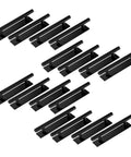 16 Pack Self Stick Push Pull Helper ABS Plastic Wardrobe Handle For Cabinets And Drawers in black shown in an overhead view.