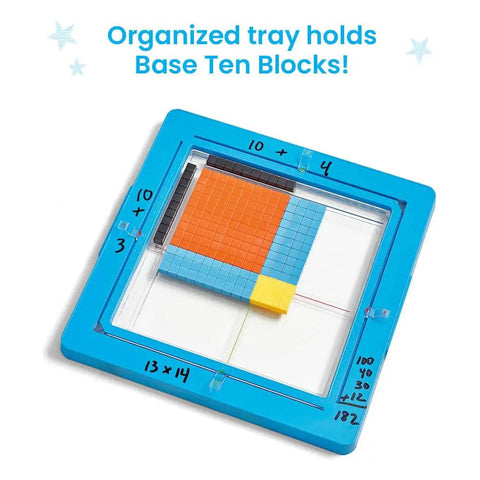 Area Model Tray With Base Ten Blocks For Multiplication Manipulatives Hands On Math Learning In Third Grade Classrooms