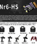 Image of INr6-HS RC receiver with AFHDS 3 for RC cars, drones, boats. Compatible with Flysky Noble NB4 Pro Plus transmitters, dual antenna.