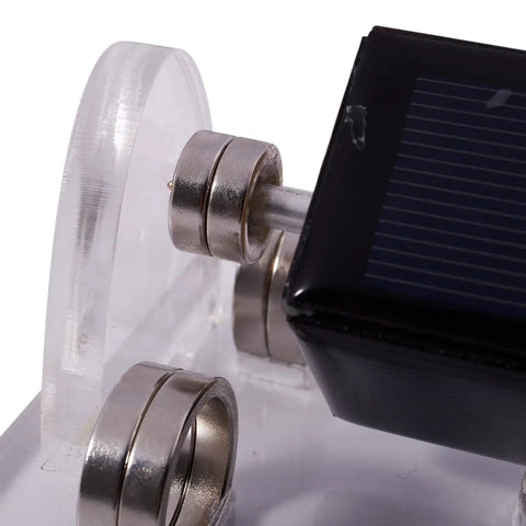Solar Magnetic Levitation Model Levitating Mendocino Motor Educational Kit Dope St41 130 x 76 x 75 Mm Black Learn By Doing With Solar Power And Auto Reversing Coil For Hands On Science Demos; close-up of magnets and solar panel