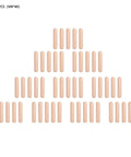Image showing Premium Fluted Wooden Dowel Pins Set M6 50 Pieces For Strong Furniture Joints And DIY Woodworking Durable DIY Connectors 30mm 40mm 50mm Lengths Gap Free Installations arranged in a pyramid pattern.