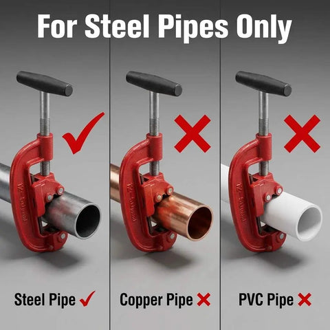 Heavy Duty Pipe Cutter For Steel Tubing 1 Eighth Inch To 2 Inch, Rugged Metal Cutter With Smooth Bearing Mechanism, Cuts Iron And Steel Pipes Easily, Not Suitable For Aluminum Or Copper, Built For Pros And DIYers
