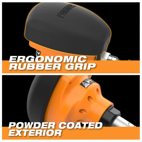Second Generation Pneumatic Mini Palm Nailer Pro Grade Power With Upgraded Internal Parts, ergonomic rubber grip