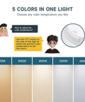 5 Or 6 Inch Led Recessed Downlight With Smooth Dimmable Ceiling Can Light, Hella Bright 16 Watt 1200 Lumens, 5Cct Adjustable Temp demo of color temperatures 2700K to 6000K.
