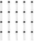 Twenty Pack Hall Effect Sensor Transistors for A3144 and A3144E compatible boards in a grid layout.