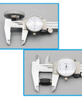 Rugged Digital Vernier Caliper Set For Precision Measuring Stainless Steel Sliding Gauge with dial readout close-up