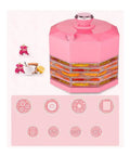 Dang Sweet Compact 5 Tray Food and Pet Dehydrator Machine With 8 Speed Controls for Drying Fruits Vegetables Meats Herbs and Jerky No Fuss Operation for Kitchen or Bedroom Anytime Convenience in pink with adjustable settings.