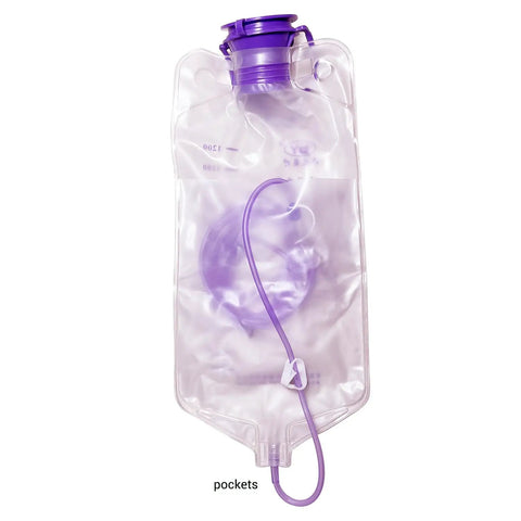 1200 Milliliter Gravity Drip Bag With Large Bore Regulator And Tube Reusable Nutrition Bag For Medical Caregiving, empty