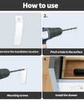How to use 24 Pack Clear Non Slip Drawer Stops With Stainless Steel Screws, installation instructions for drawer stoppers.