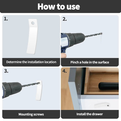 How to use 24 Pack Clear Non Slip Drawer Stops With Stainless Steel Screws, installation instructions for drawer stoppers.
