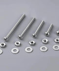 10-32 Pan Head Machine Screws With Nuts And Flat Washers Kit, 304 Stainless Steel Full Thread Assortment, Phillips Drive, 50 Sets