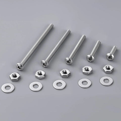 Beefy Pan Head Machine Screws With Nut And Flat Washer Assortment Kit 8-32 X 3 Full Thread 304 Stainless Steel Phillips Drive 35 Sets