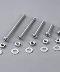 No-Fuss 10-24 By 2 Pan Head Machine Screws Kit With Nuts And Flat Washers 304 Stainless Steel showing screws, nuts and washers.