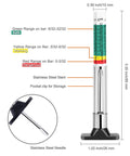 Smart Color Coded Tire Tread Depth Gauge For Precise 0 To 1 Inch Readings In 32nd Inch Increments Super Handy Red Yellow Green Color Bands For Quick Pro Style Tire Health Check On Cars And SUVs, stainless steel